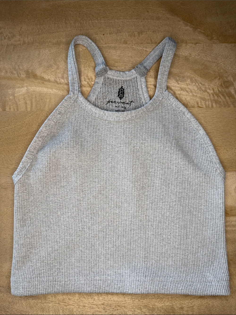 Free People Movement Ribbed Halter Crop Tank Top - Gray NWOT
